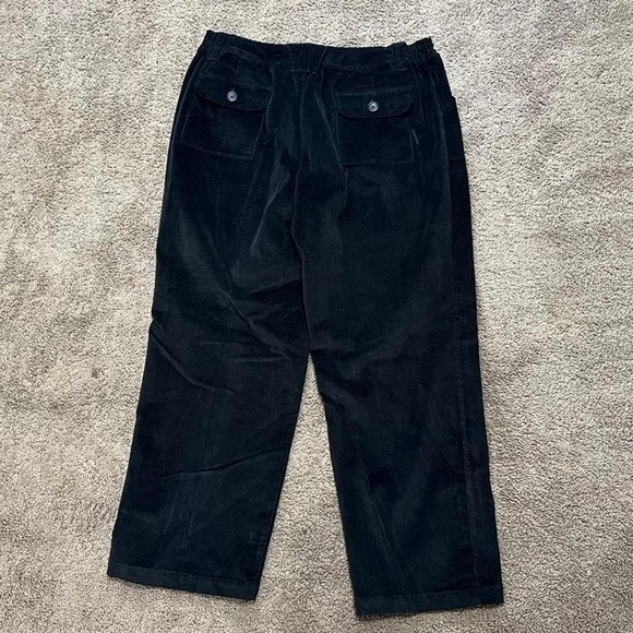 Preswick & Moore Black corduroy pants trousers with button fly pockets woman 20w - Picture 7 of 8